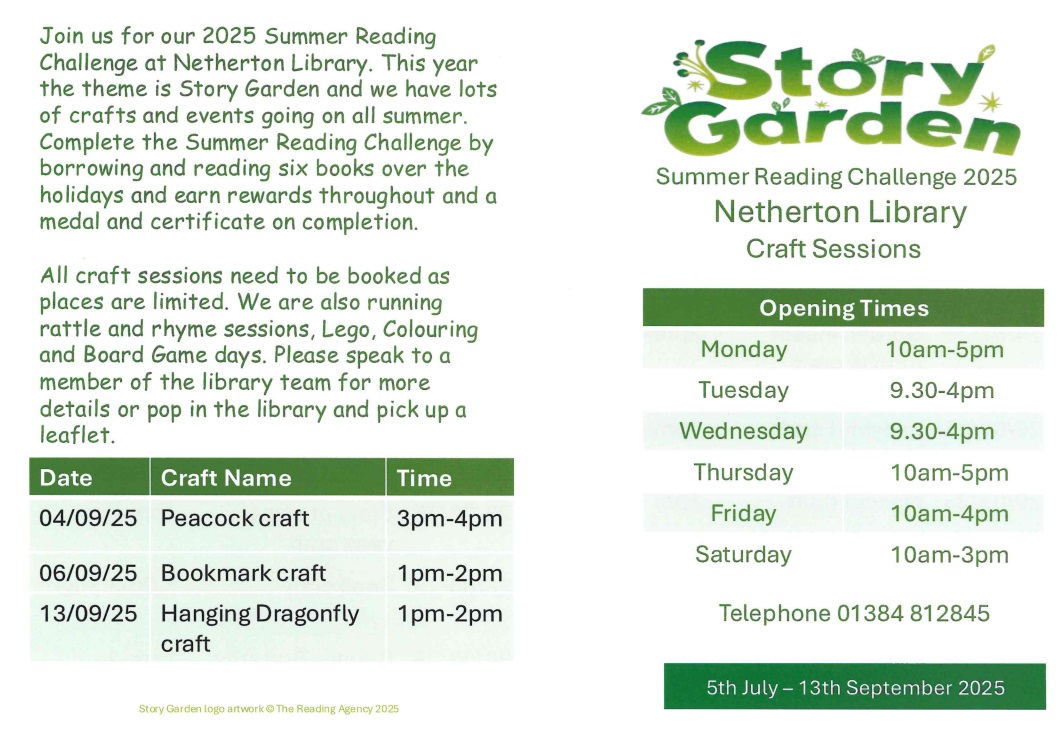 Netherton library event 13 September 2025